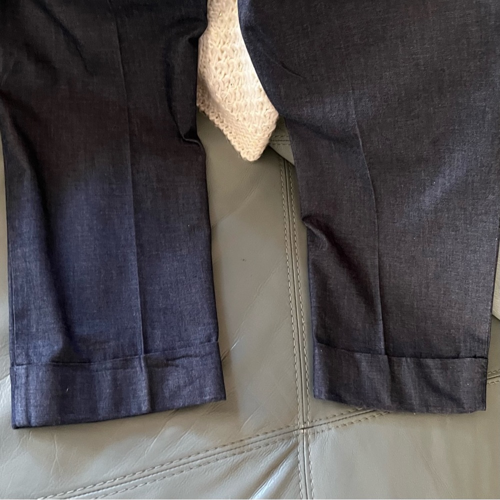 NWOT Gorgeous Pleated ANN TAYLOR Factory DARK CHAMBRAY CROPPED Ankle TROUSERS 4 - Picture 13 of 14